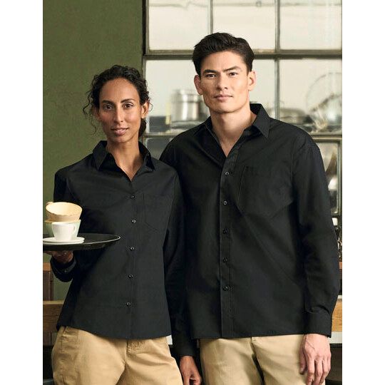 Men's Long Sleeve Classic Polycotton Poplin Shirt - bright royal-524