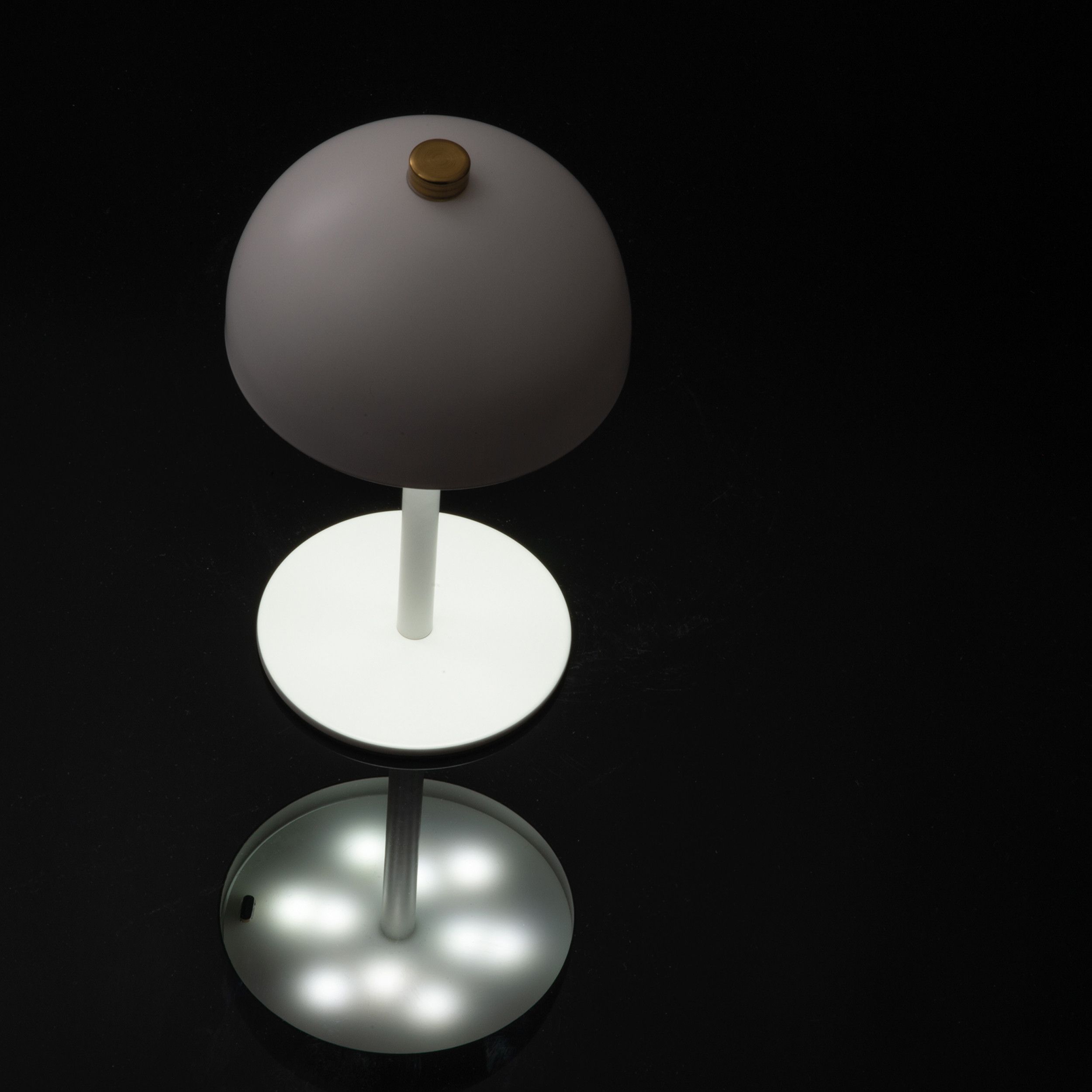 Tischlampe aus Edelstahl  - weiß-67