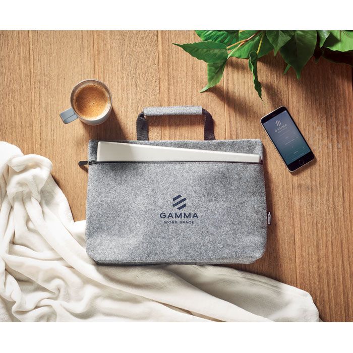 Laptop Tasche RPET-Filz TAPLA - grau-745