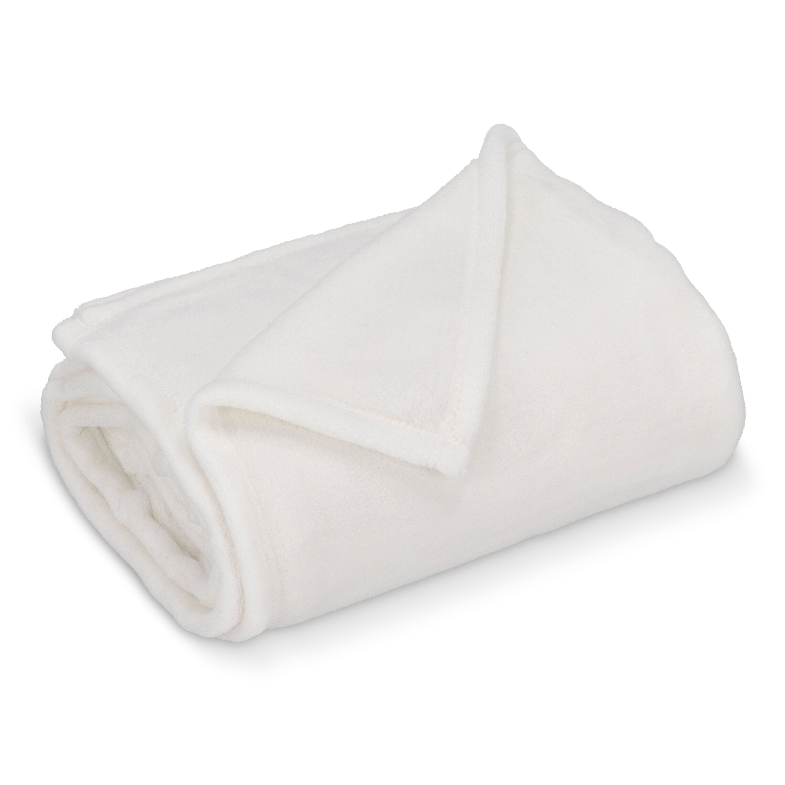 Korallenfleece-Decke OEKO-TEX®  Sublimation 130 x 170 cm 270 g/m² - weiss-774
