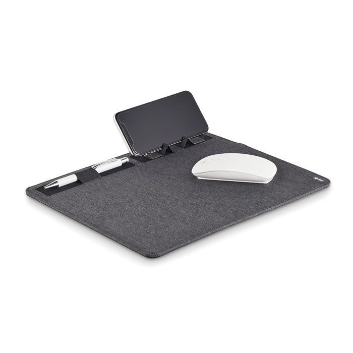 RPET Mousepad 15W Ladesgerät SUPERPAD - steingrau-404