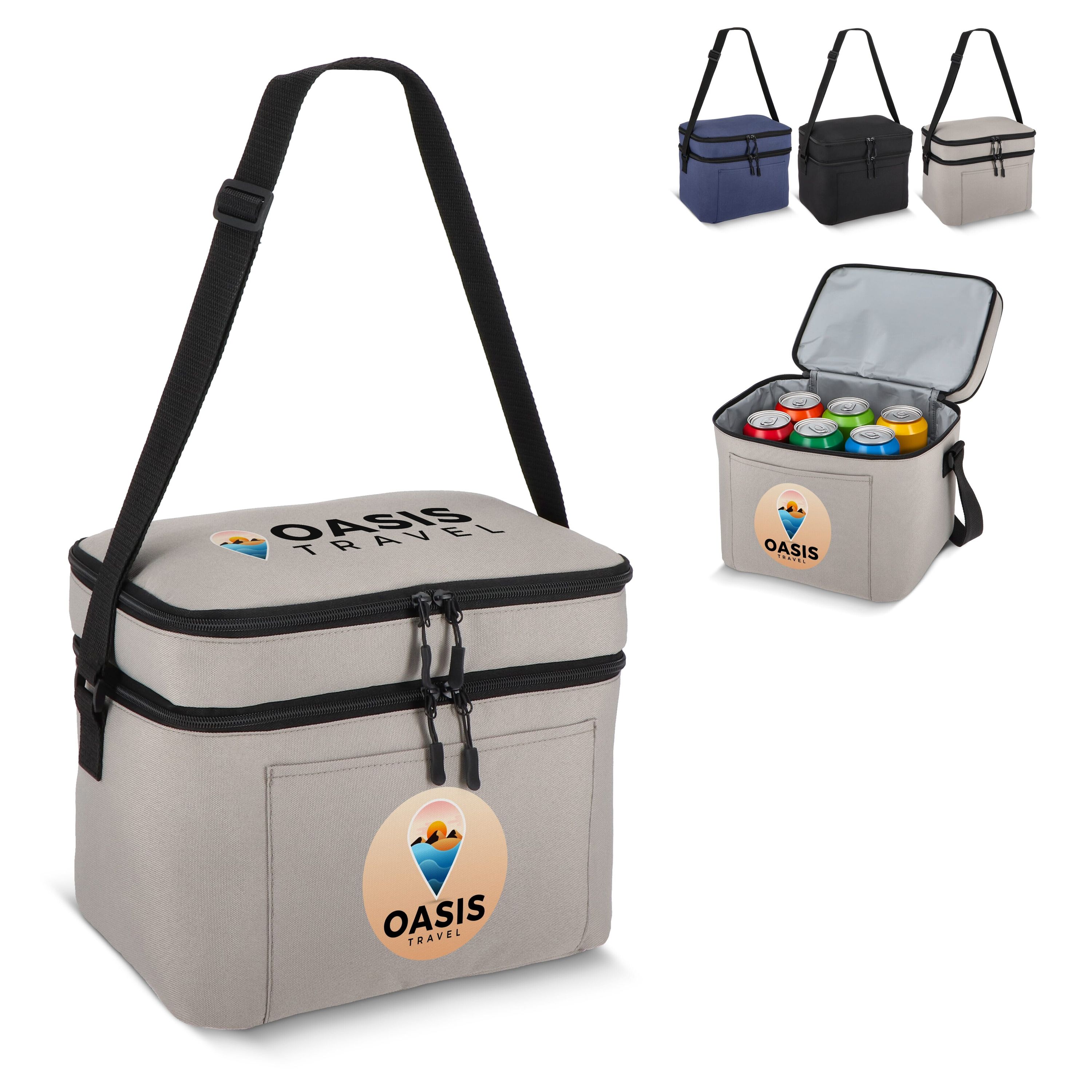 R-PET 600D Kühlbeutel mit zwei Fächern 30 x 20 x 25 cm 12 l - dunkelblau-489