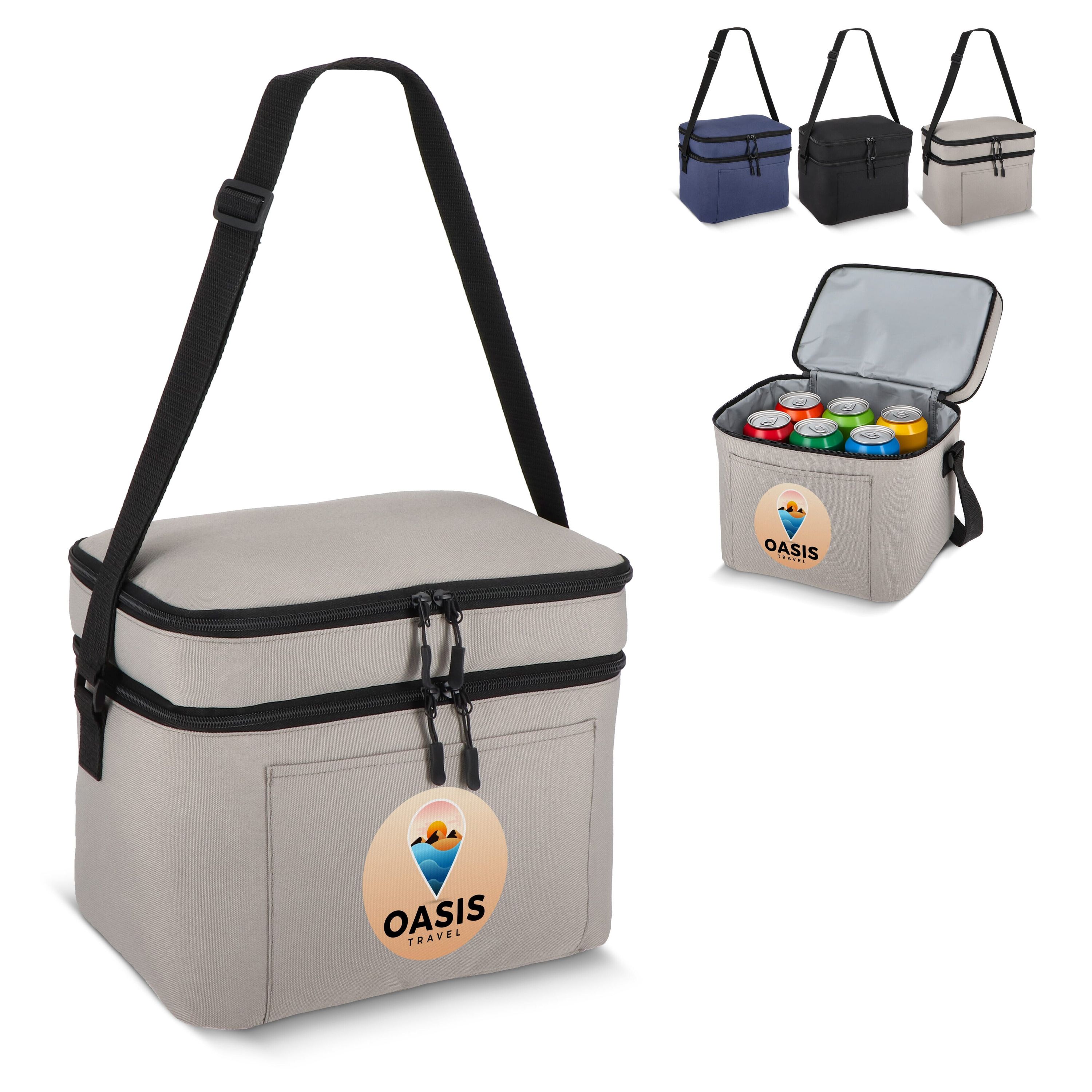 R-PET 600D Kühlbeutel mit zwei Fächern 30 x 20 x 25 cm 12 l - dunkelblau-489