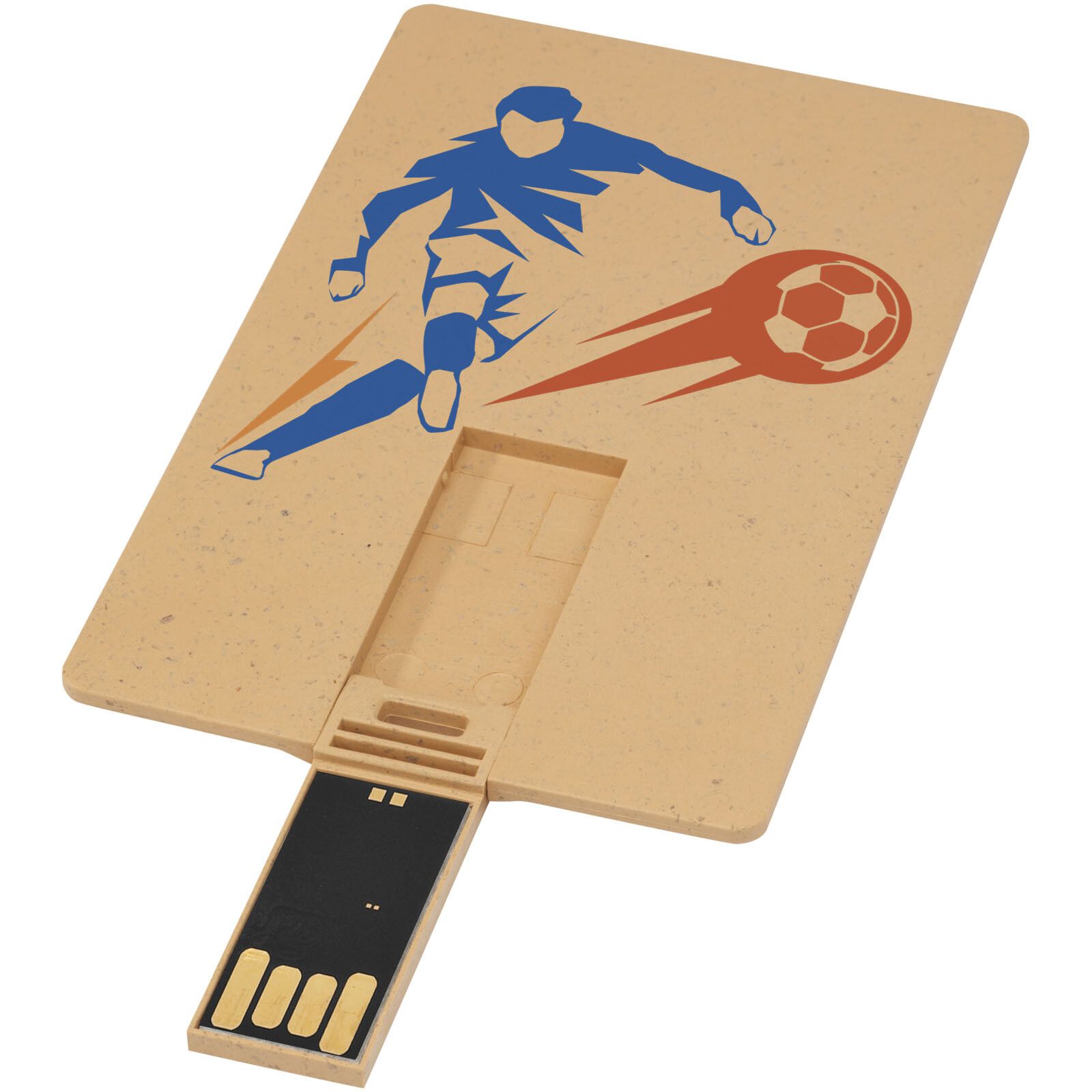Rechteckiger, ausklappbarer USB-Stick in Kreditkarten-Format - Kraftpapier - 8 GB-360