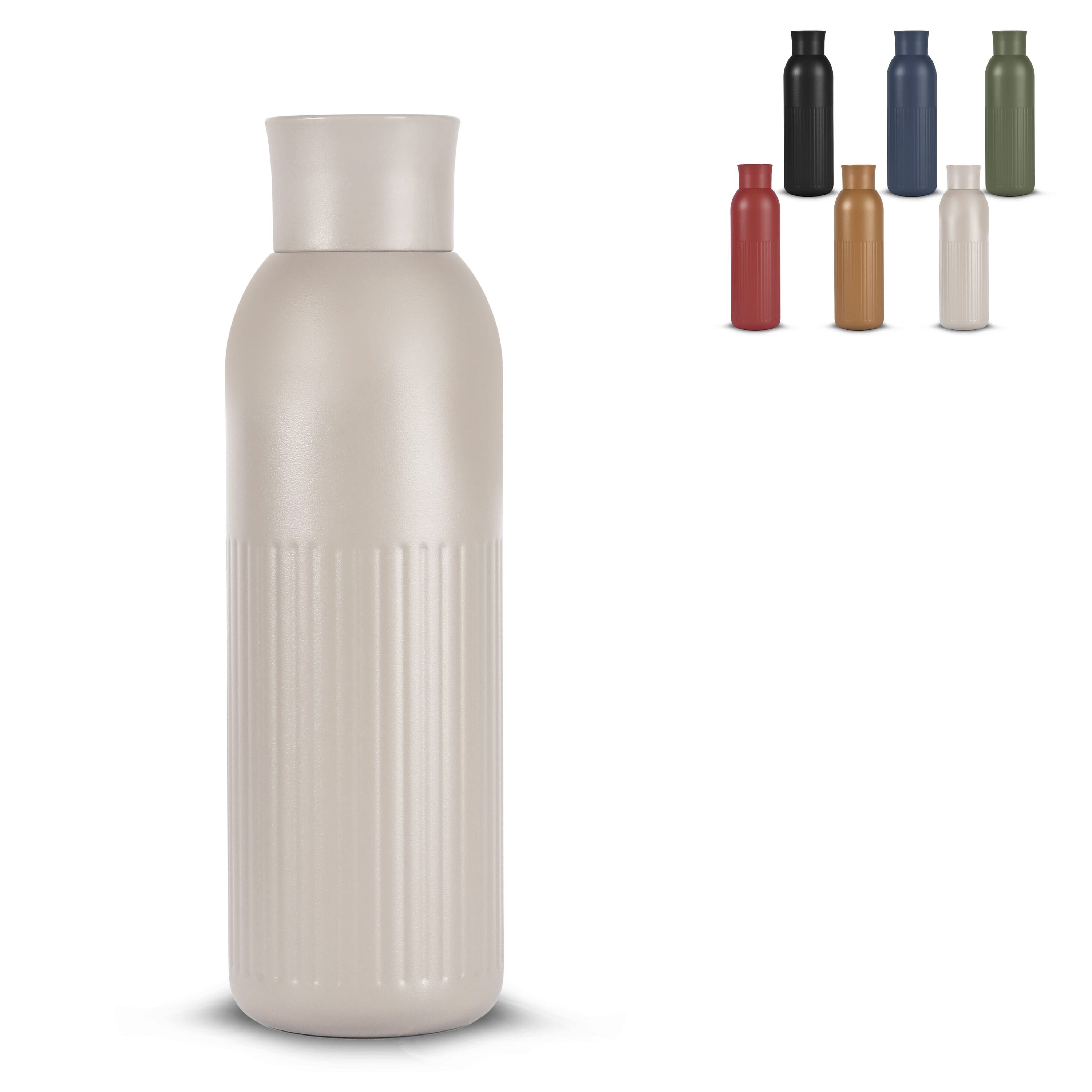 Sagaform Tekla Push Stahlisolierflasche mit Druckverschluss (recycelt) 500 ml - dunkelblau-939