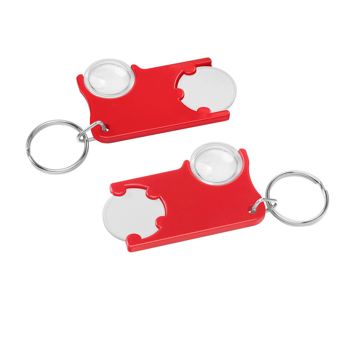 Chiphalter mit 1€-Chip und Lupe - weiß, rot-425