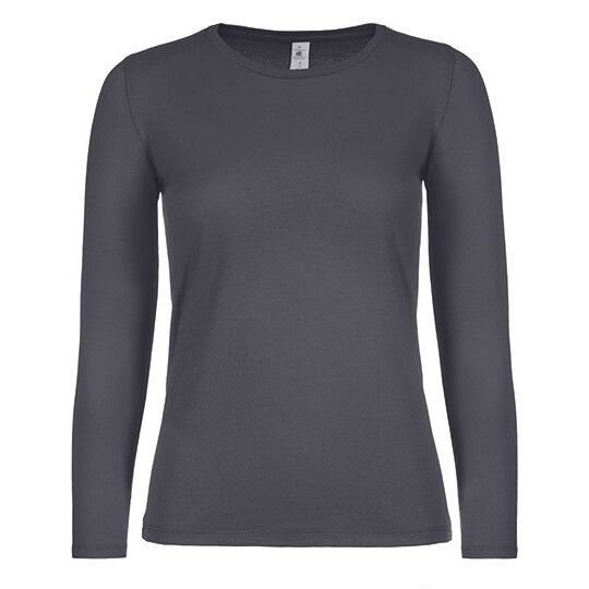 Women´s T-Shirt #E150 Long Sleeve für Damen - dark grey solid - XL-180