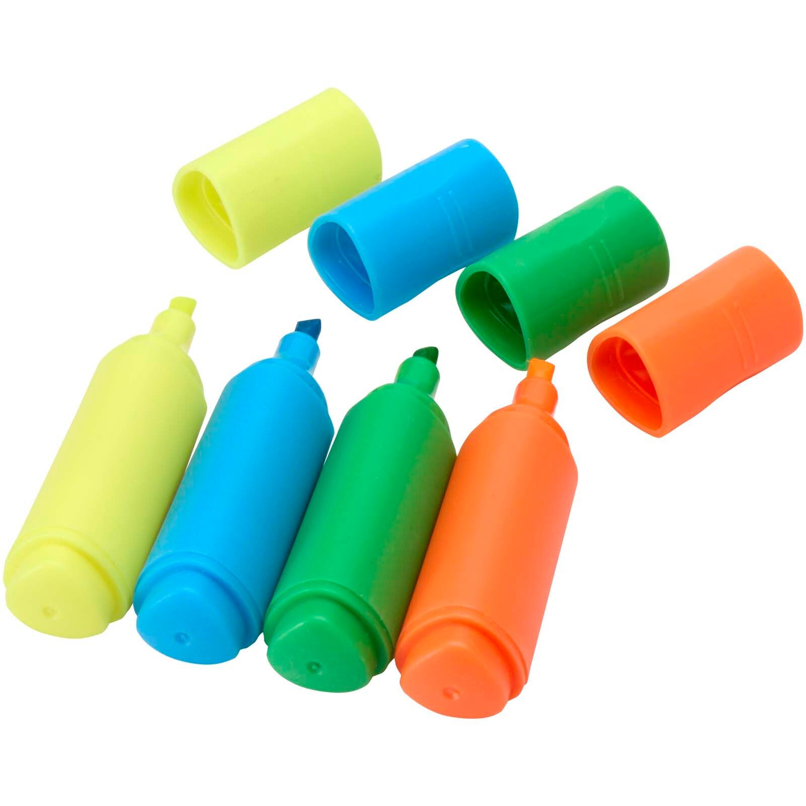 Mini Textmarker Set aus recyceltem Kunststoff - mehrfarbig-716