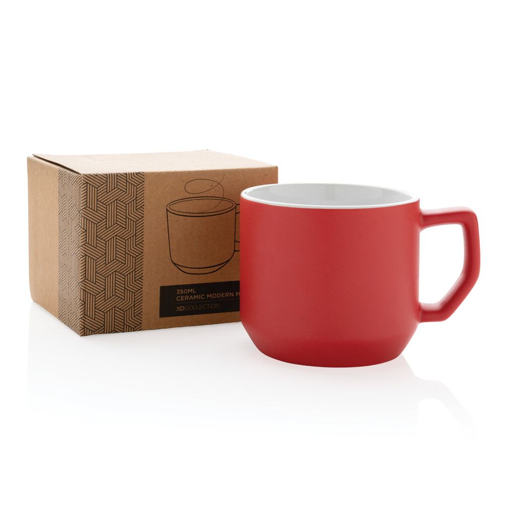 Moderne Keramiktasse, 350ml - rot-582