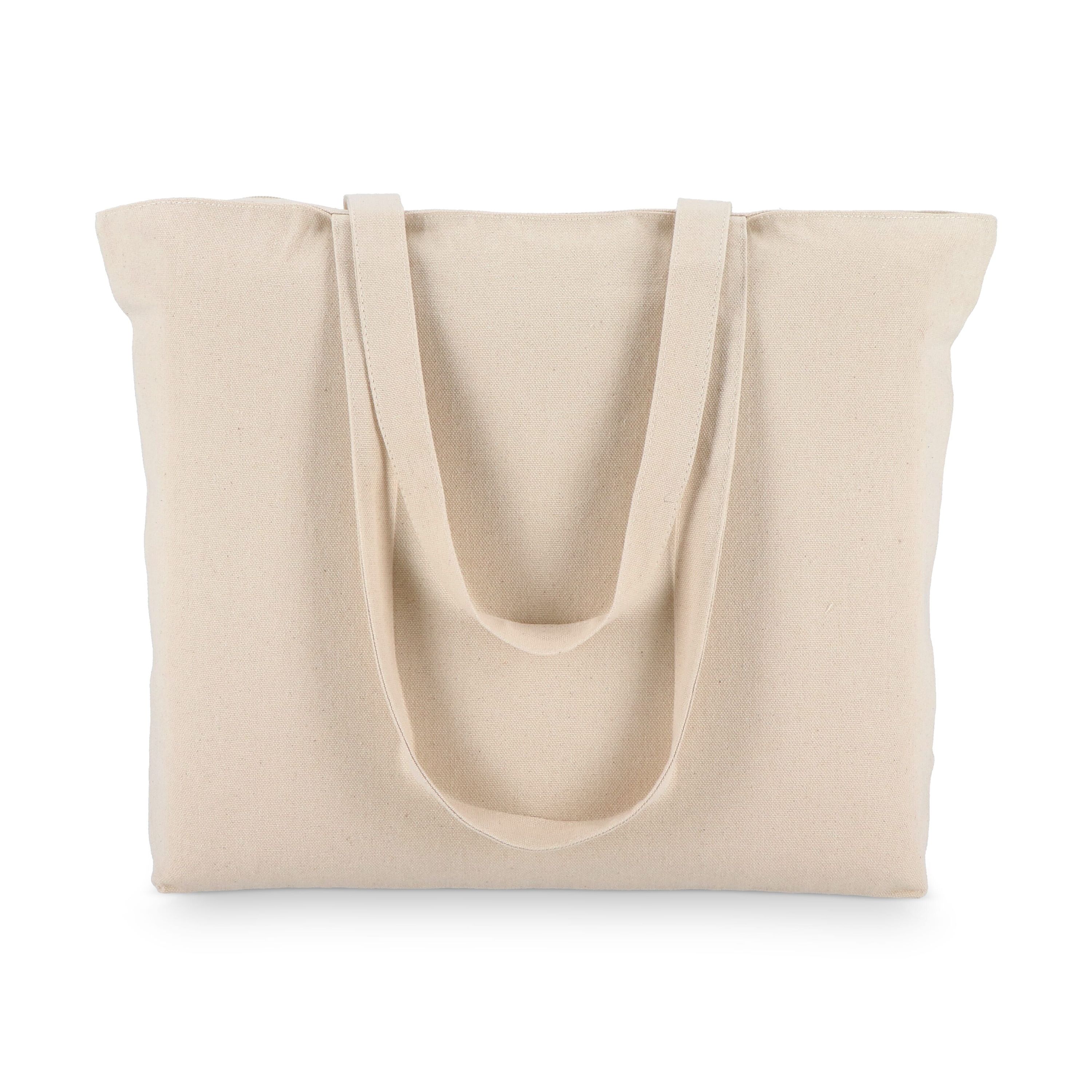 Baumwoll-Tragetasche mit Reißverschluss OEKO-TEX® 47 x 11 x 35cm 320g/m² - natur-66