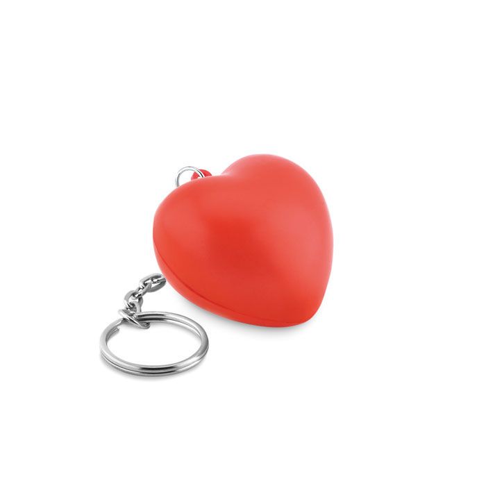 Schlüsselring mit PU Herz LOVY RING - rot-341