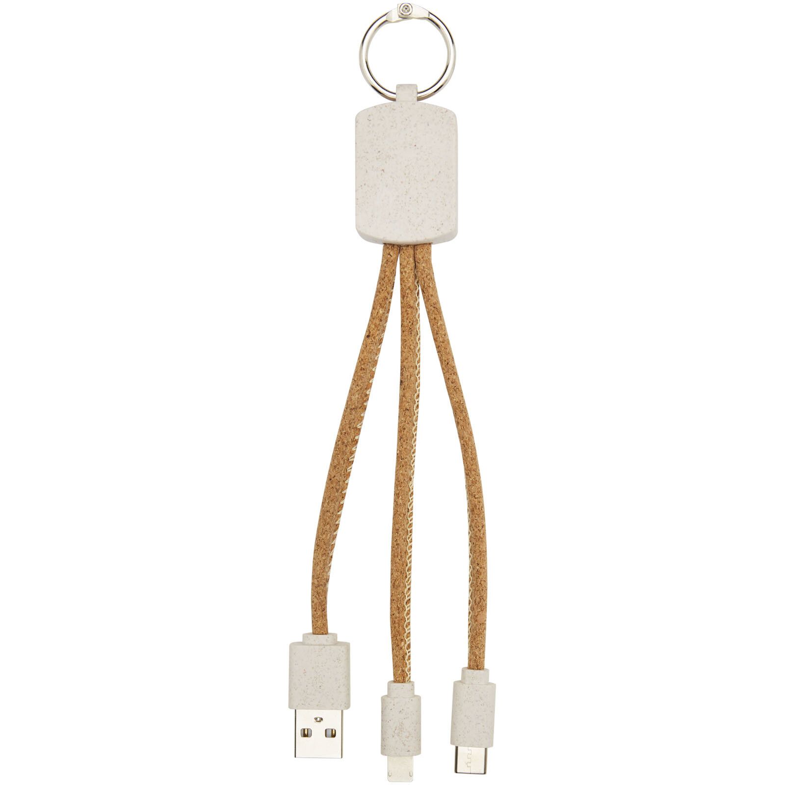Bates Weizenstroh und Kork 3-in-1 Ladekabel - natur-141