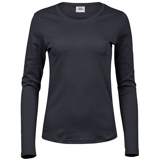 Women´s Long Sleeve Interlock Tee - dark grey solid-839