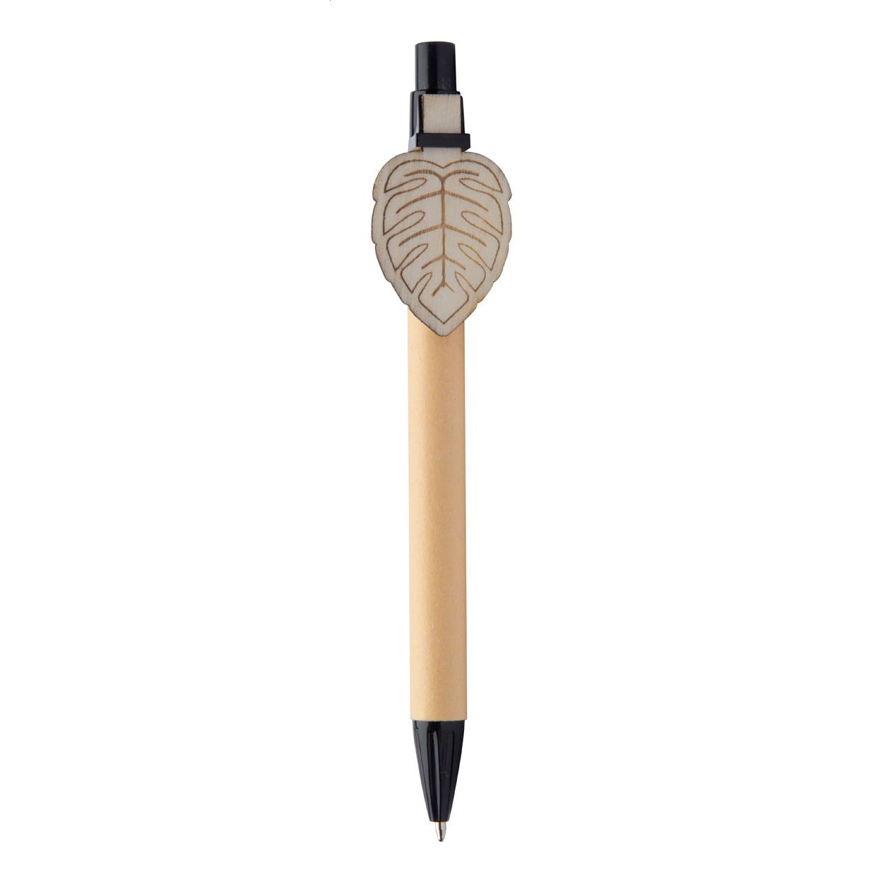Kugelschreiber CreaClip Eco - schwarz - natur-338