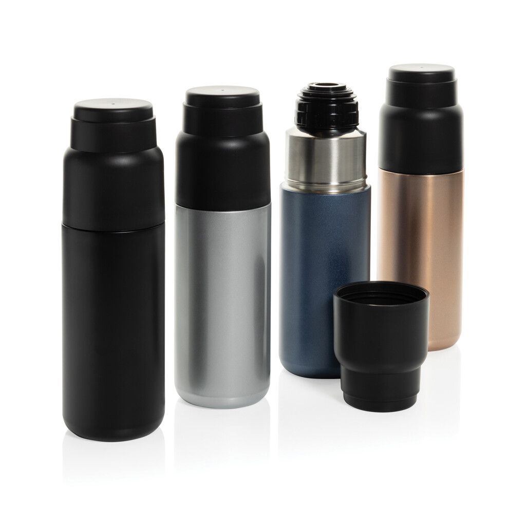 Thermocup RCS recycelte Thermoflasche mit Becher, 500ml - silber-804