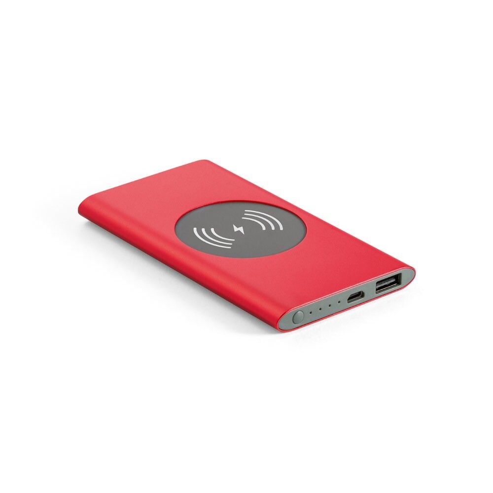 CASSINI Powerbank 4'000 mAh mit 5W Ladegerät aus recyceltem Aluminium - rot-59