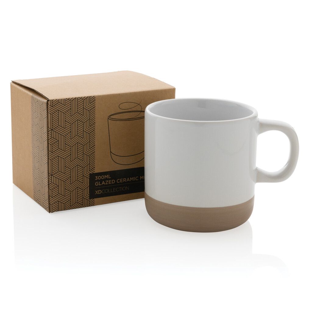 Becher aus glasiertem Keramik, 360ml - weiß-66