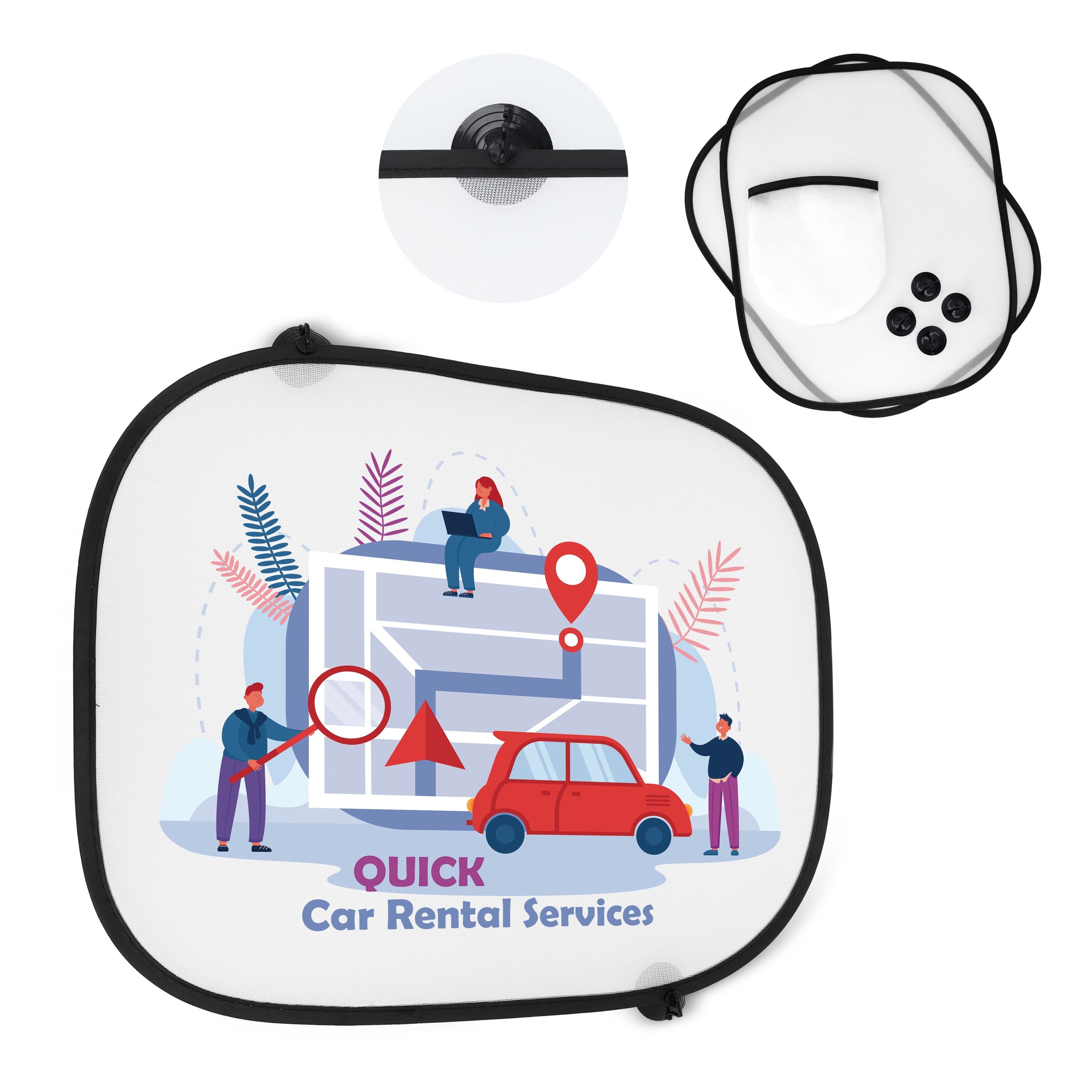 Sonnenblende, 2er-Set mit Etui Sublimation - weiss-148