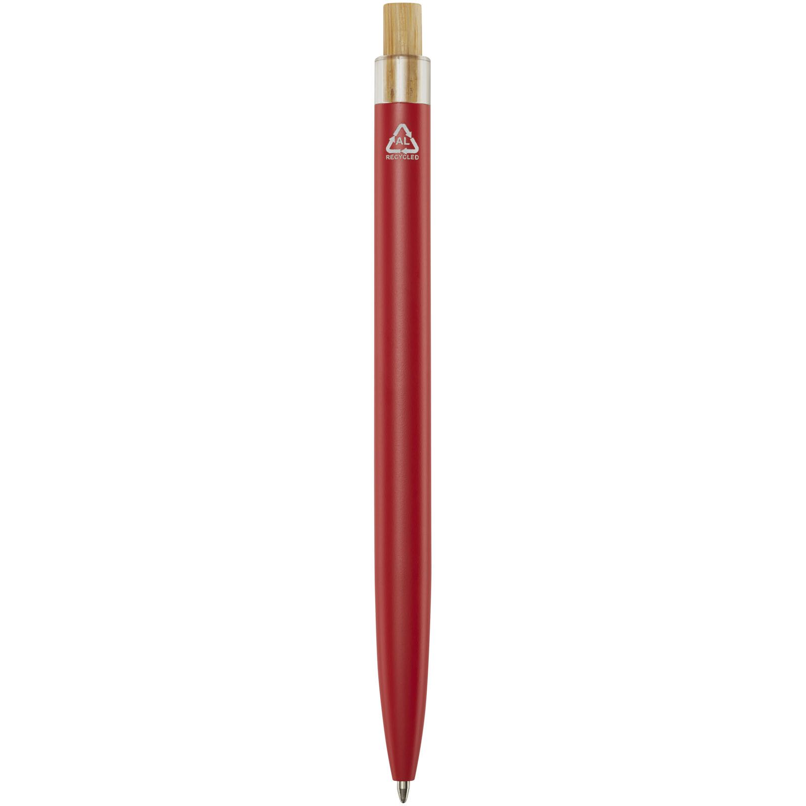Nooshin Kugelschreiber aus recyceltem Aluminium (schwarze Mine) - rot-223