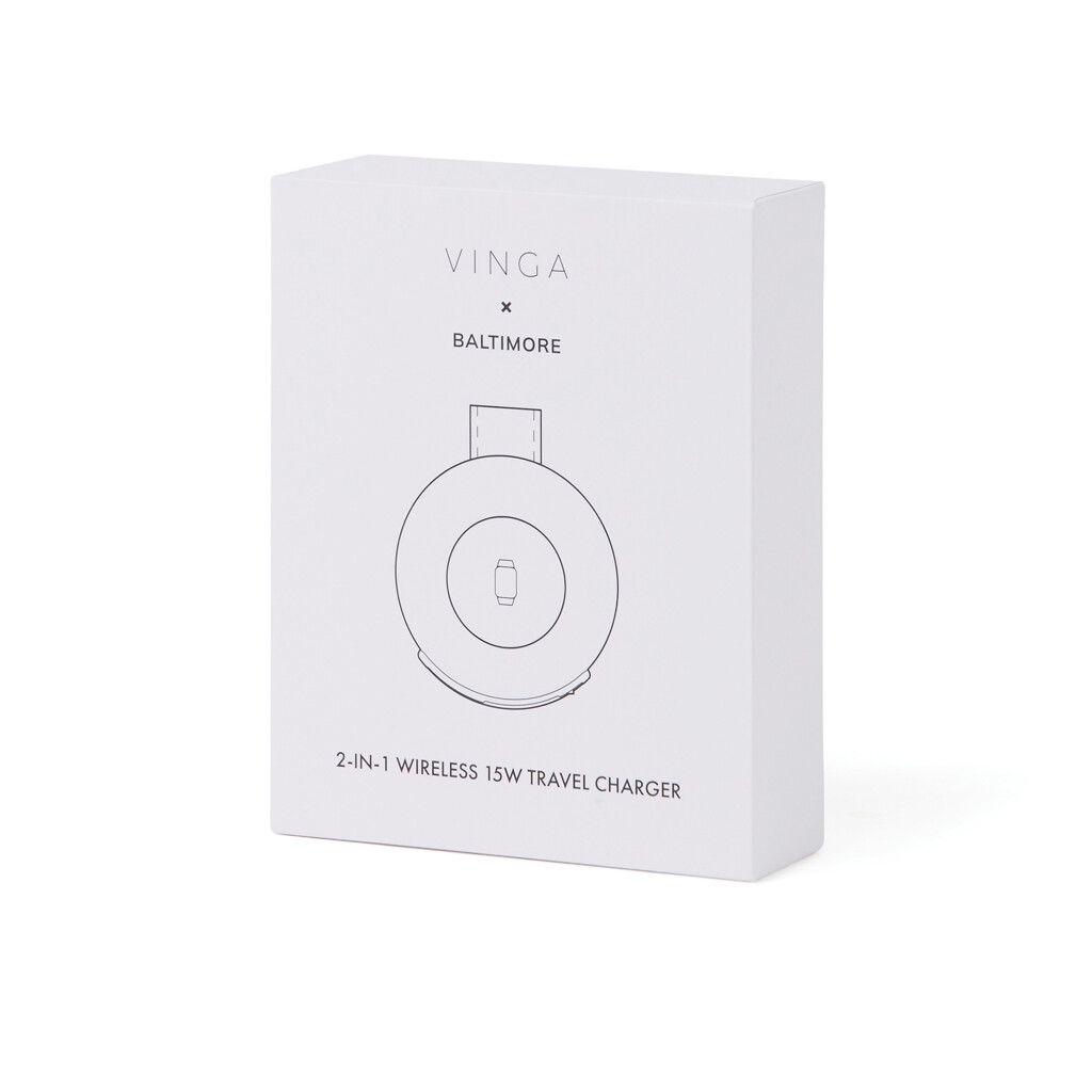 VINGA Baltimore 2-in-1 kabelloser 15W RCS Travel Charger - navy blau-986