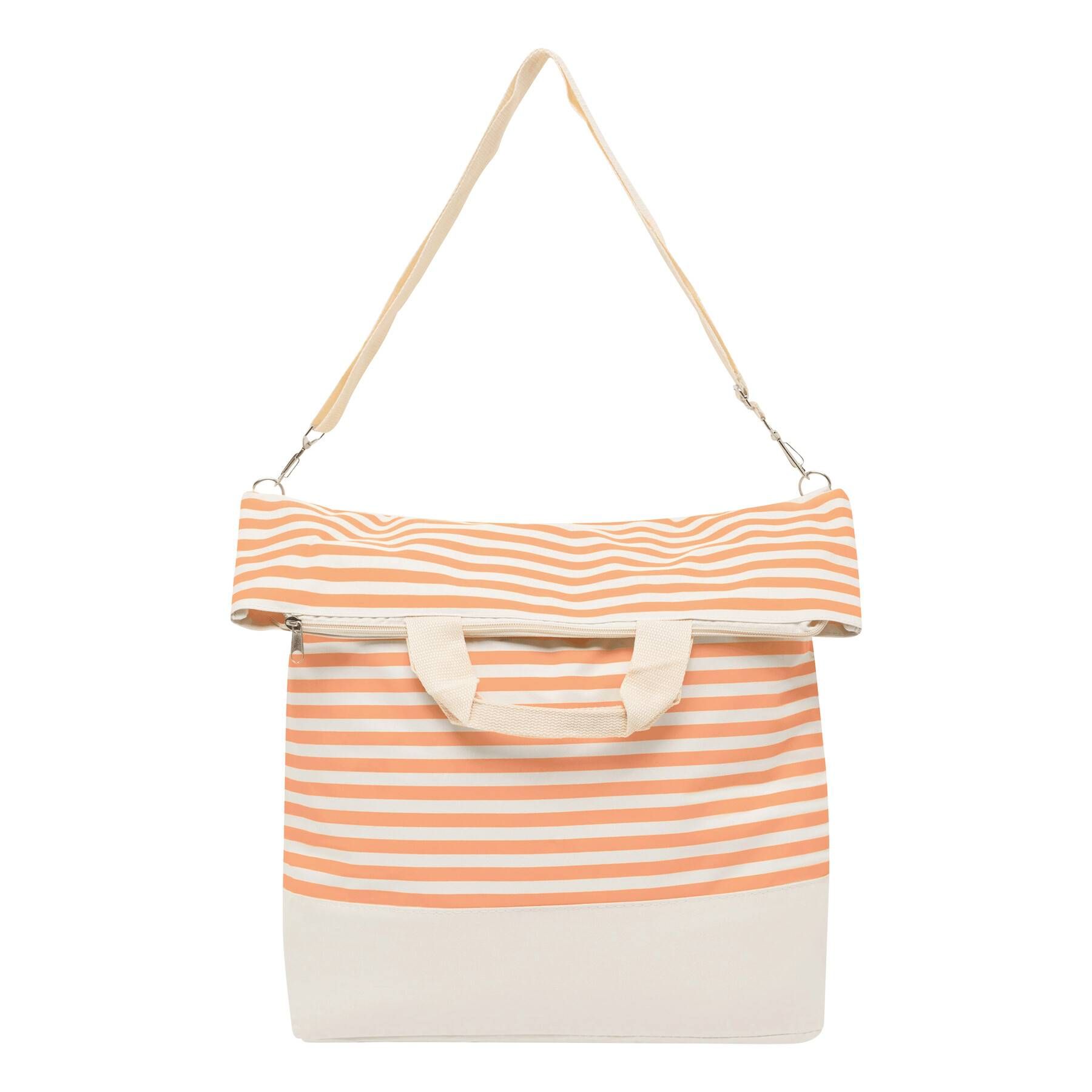 Strandtasche JUIST - beige - rot-667
