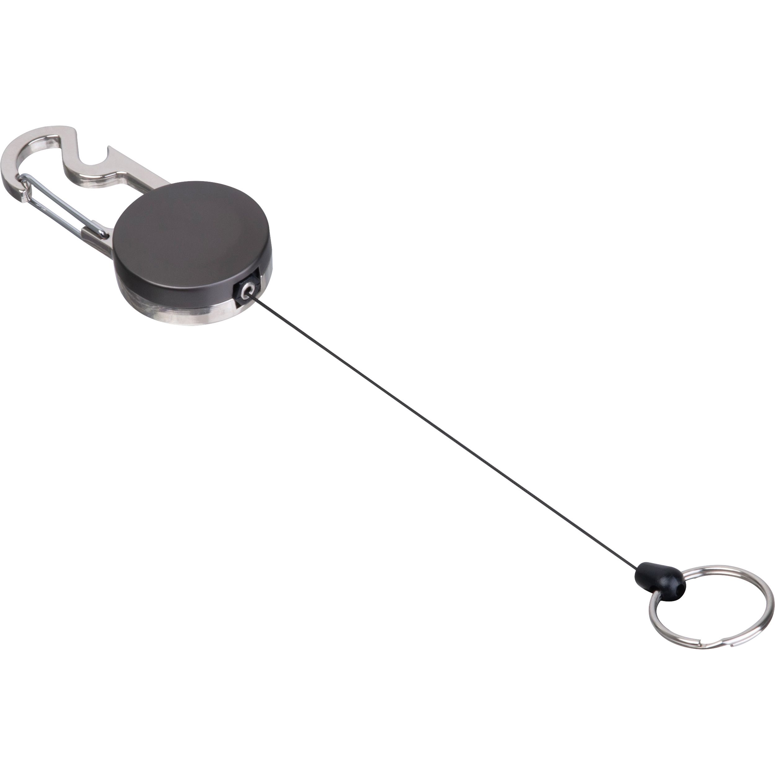 Ausziehbarer Schlüsselanhänger mit Karabiner aus Metall PEGGY - schwarz-462