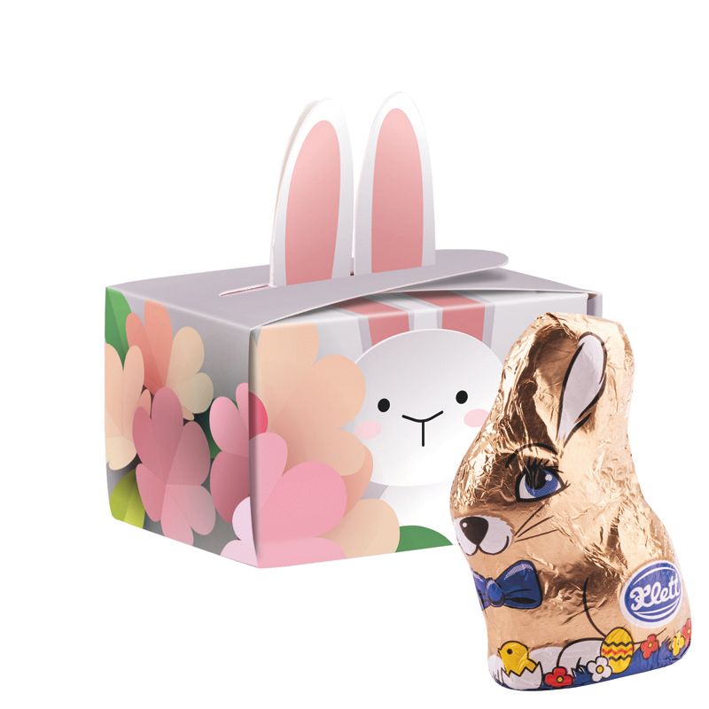 Geschenkbox Mini Hasenohren, Klett Schoko-Osterhase-104