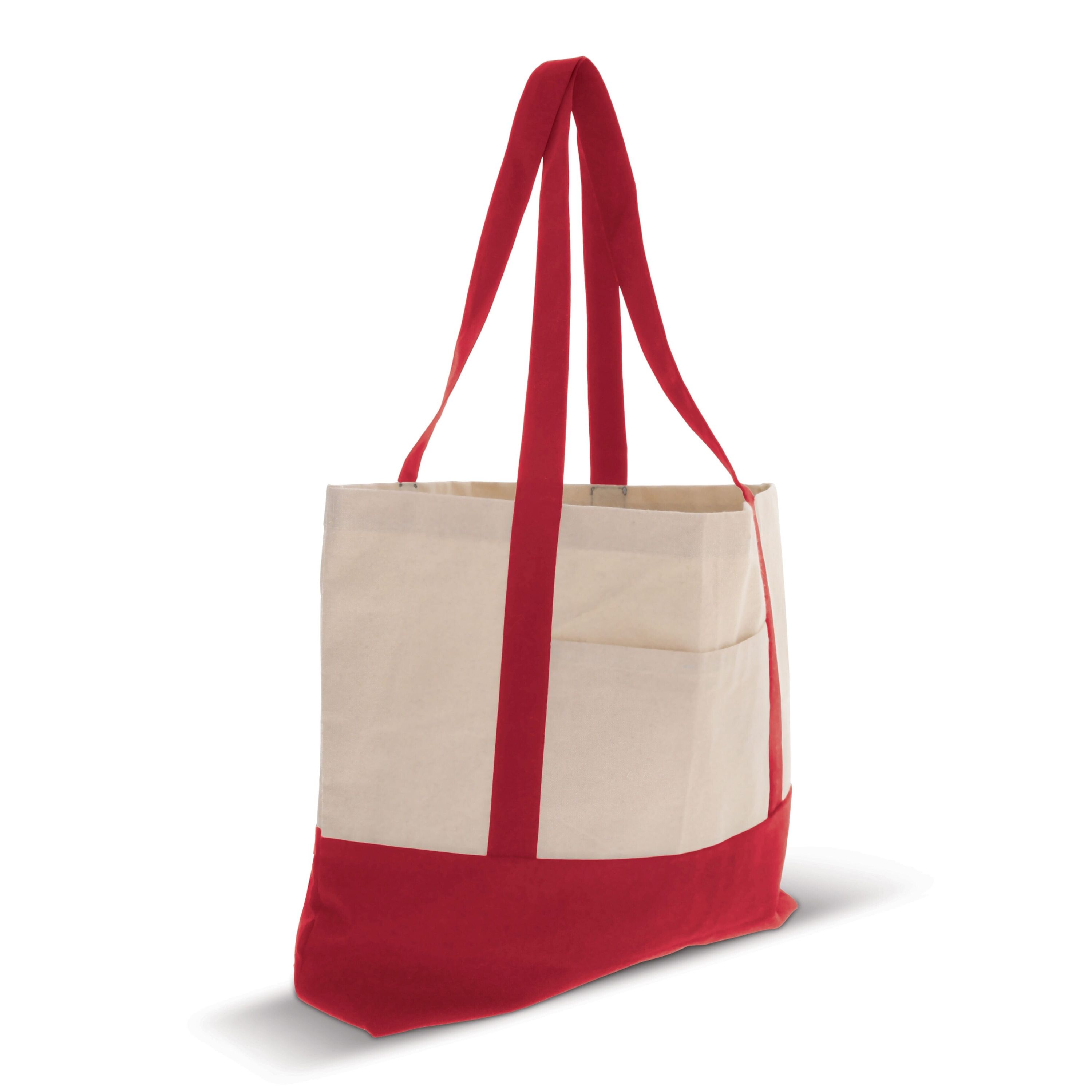 Strandtasche Baumwollsegeltuch OEKO-TEX® 280g/m² 42x10x30cm - rot-973