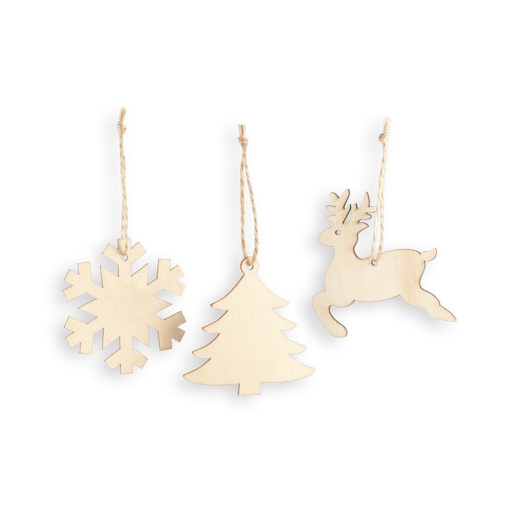 FLAKE Weihnachtsfiguren zum Aufhängen - naturhell-598
