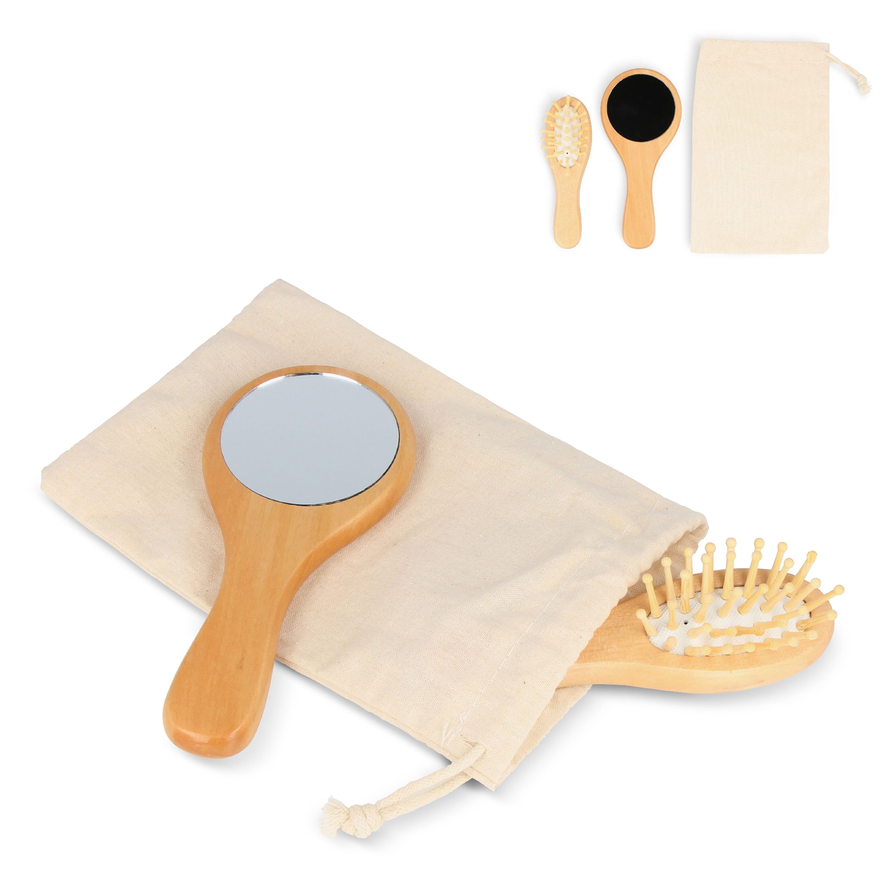 Schima superba Holz Pinsel & Spiegel Set - natur-493