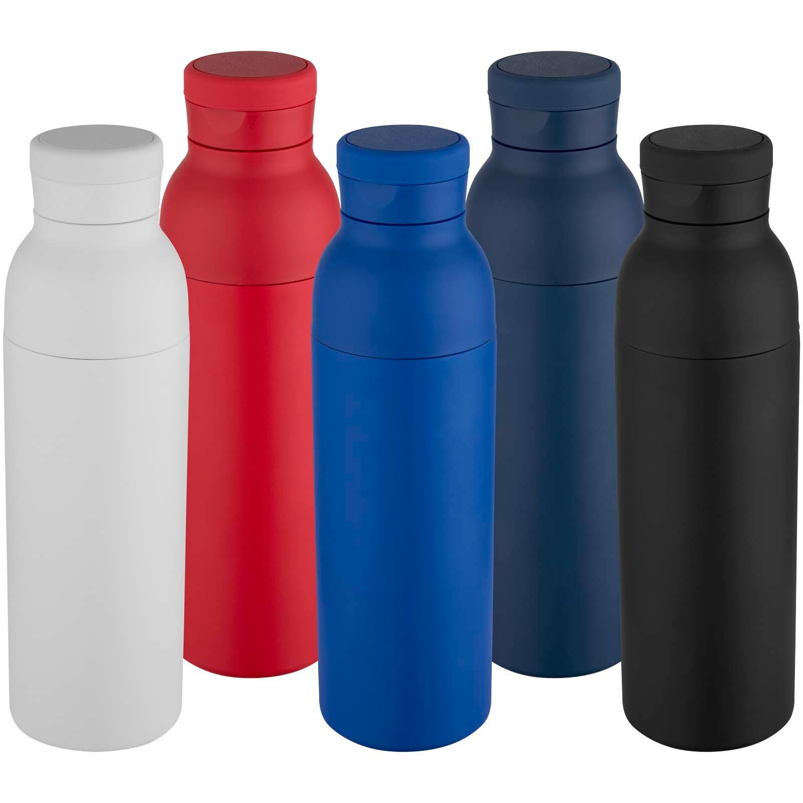 Illuminate 650 ml RCS doppelwandige Isolierflasche aus recyceltem Edelstahl - schwarz-500