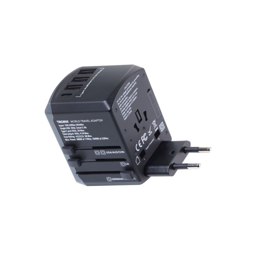 Troika Reiseadapter-Set Troika WORLD TRAVEL ADAPTER - grau - schwarz-91