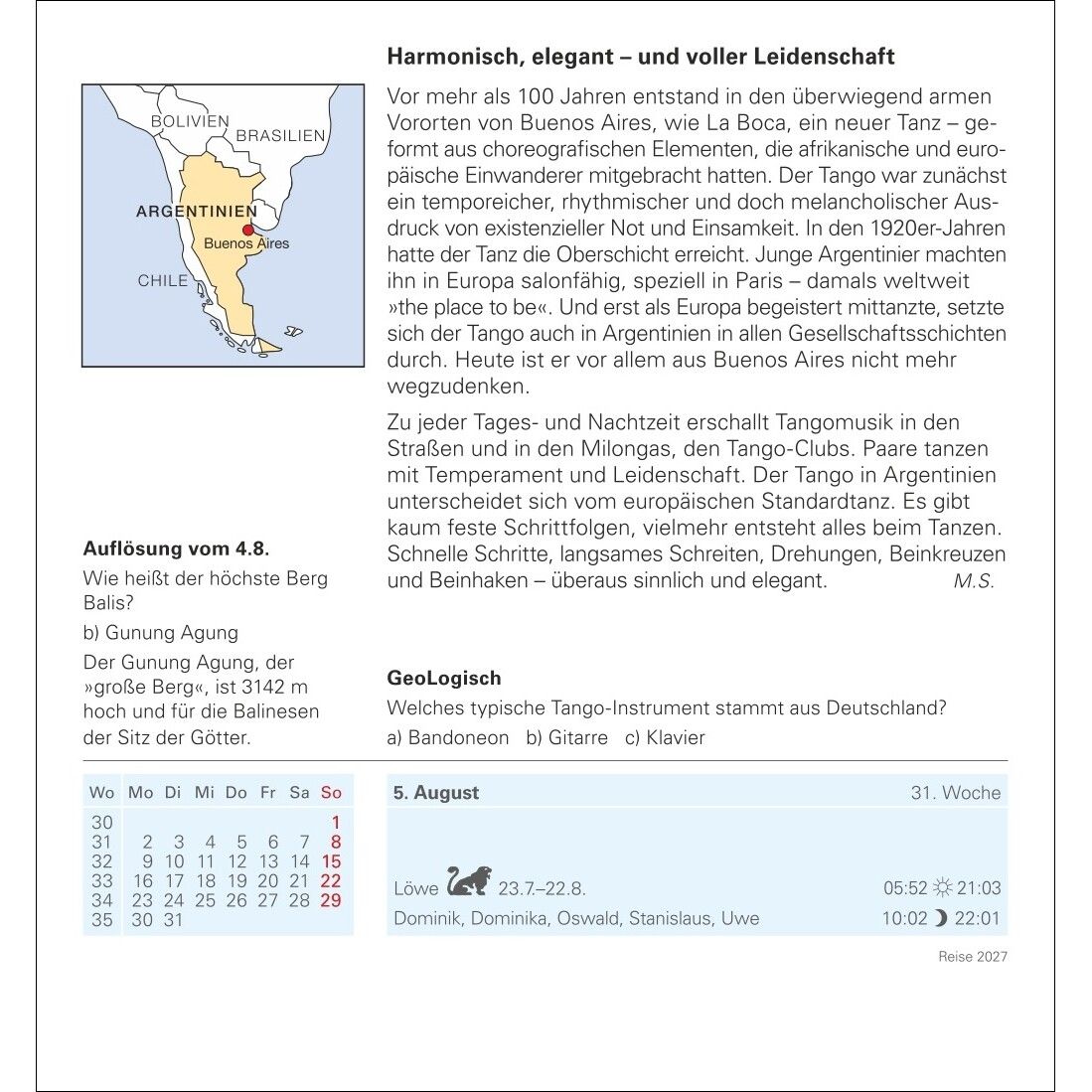 Reise Tagesabreißkalender-459