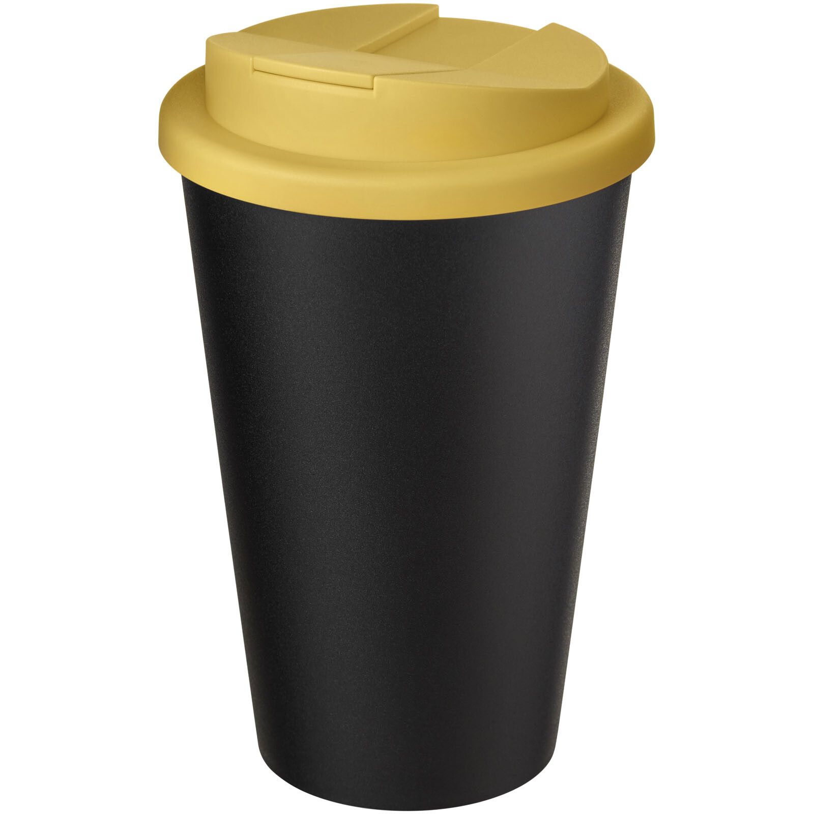 Americano Eco 350 ml recycelter Becher mit auslaufsicherem Deckel - gelb -  schwarz-967