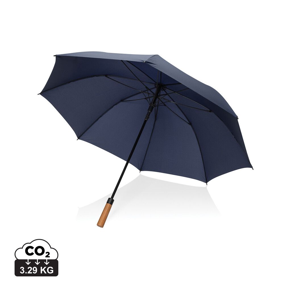 Tony Aware™ RPET 30" Schirm mit auto. Öffnung & Akaziengriff - navy blau-965