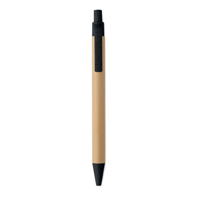 Druckkugelschreiber mit Bambus ITEA COLOUR - schwarz-877
