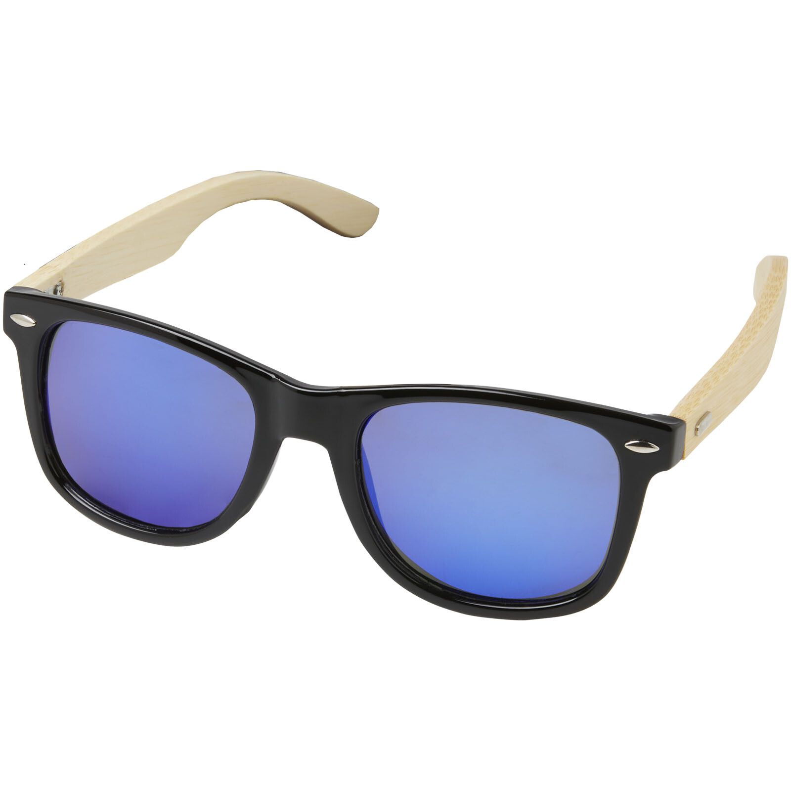 Taiyō verspiegelte polarisierte Sonnenbrille aus rPET/Bambus in Geschenkbox - holz-448