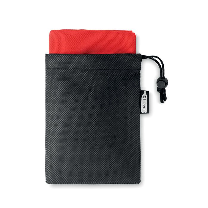 RPET Sporthandtuch mit Beutel TUKO RPET - rot-1