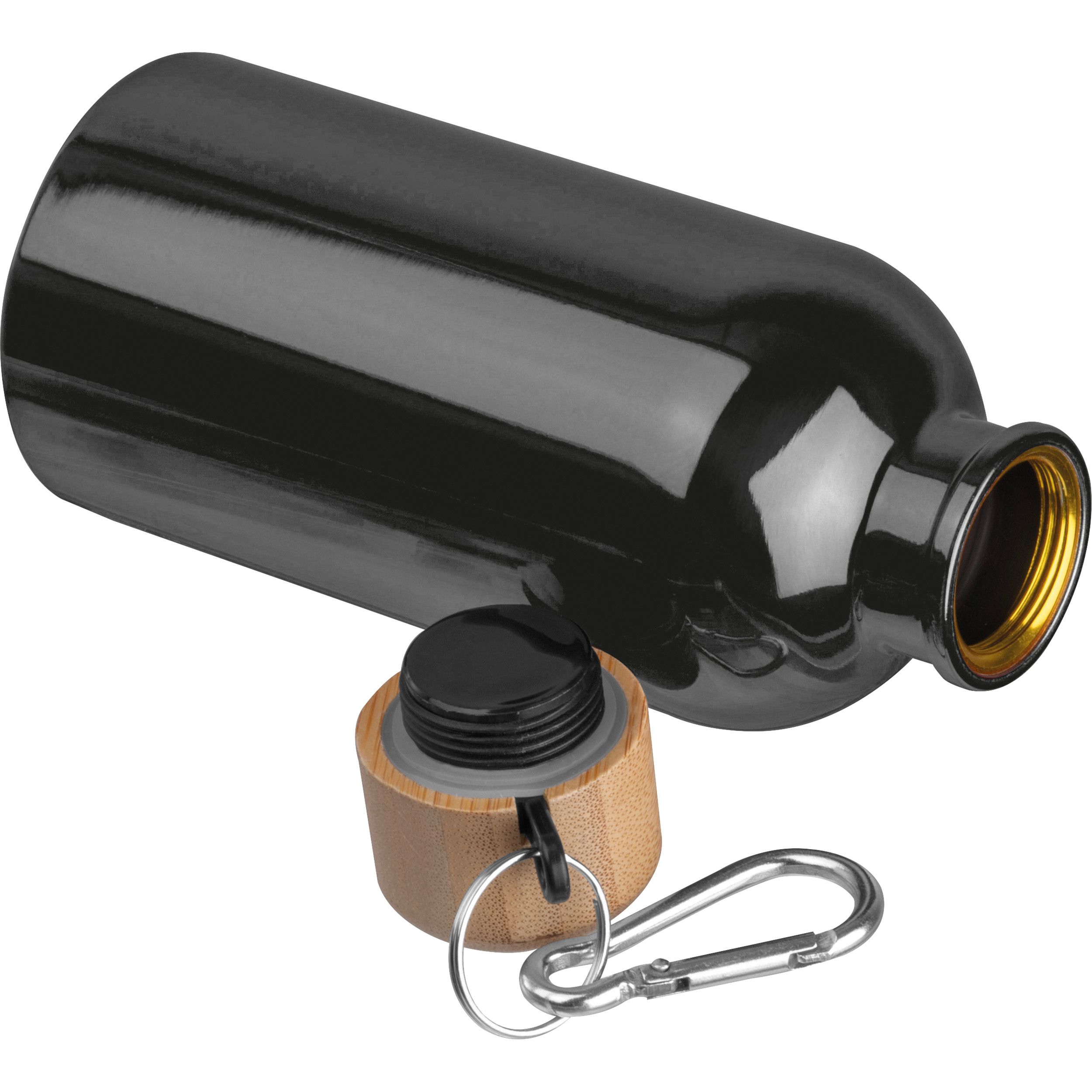 Edelstahltrinkflasche mit Karabiner, 400ml MARILYN - dunkelblau-110