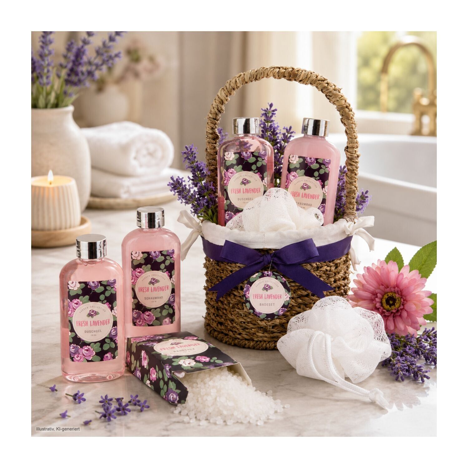 Wellness-Geschenkset: Lavendelkörbchen-969