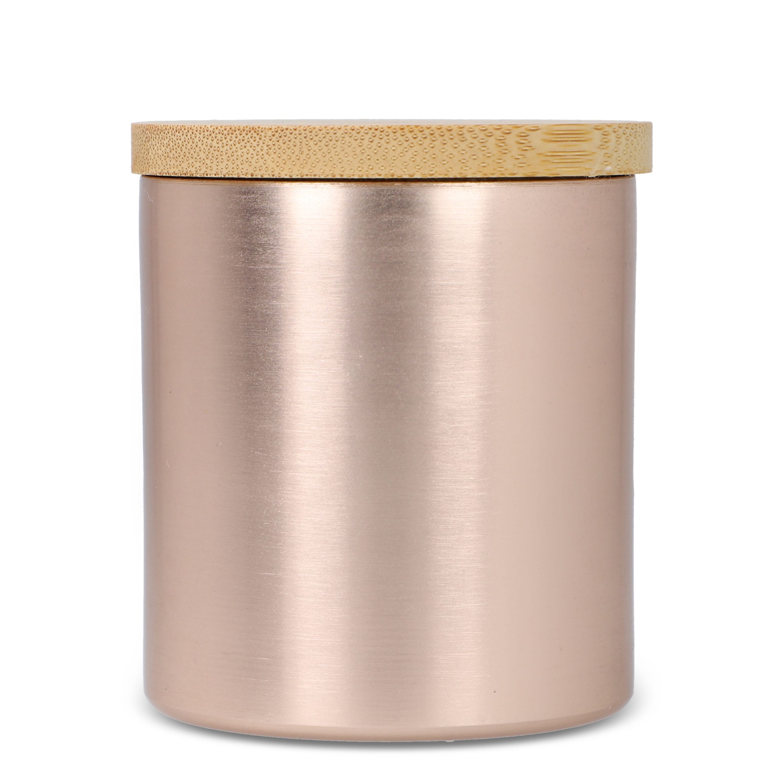 Bhakti-Duftkerze auf pflanzlicher Basis in recyceltem Aluminiumgefäß - rose gold-146