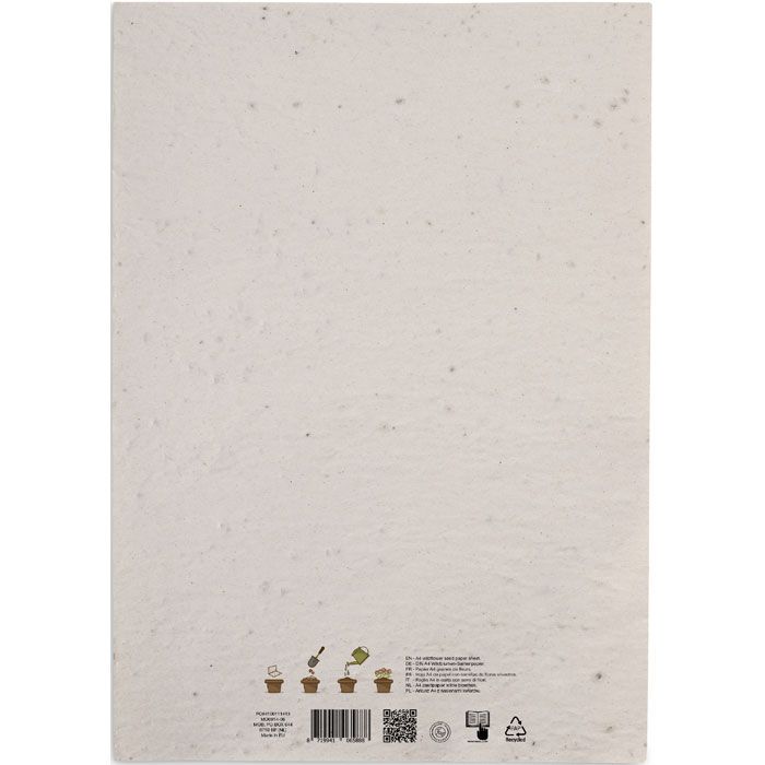 DIN A4 Wildblumen-Samenpapier ASIDI - weiß-233