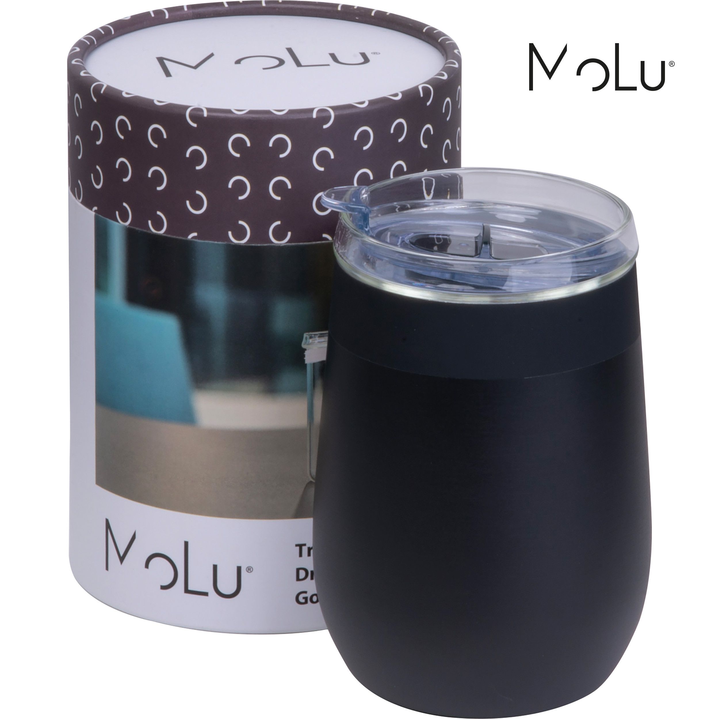 MoLu recycelter Edelstahl Trinkbecher Palm Bay 350 ml - schwarz-614