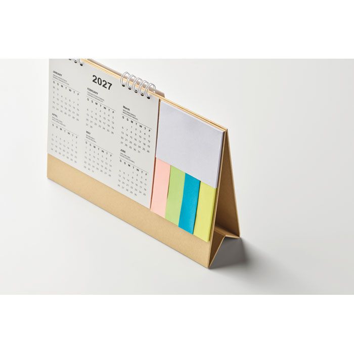 Tischkalender mit Memoblock CALENDOO - beige-399