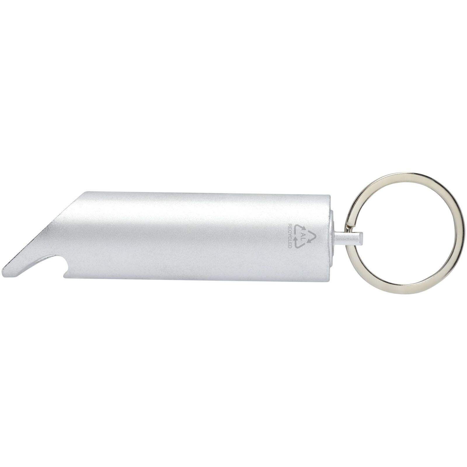 Flare IPX-LED-Lampe und Flaschenöffner aus recyceltem Aluminium mit Schlüsselanhänger - silber-591