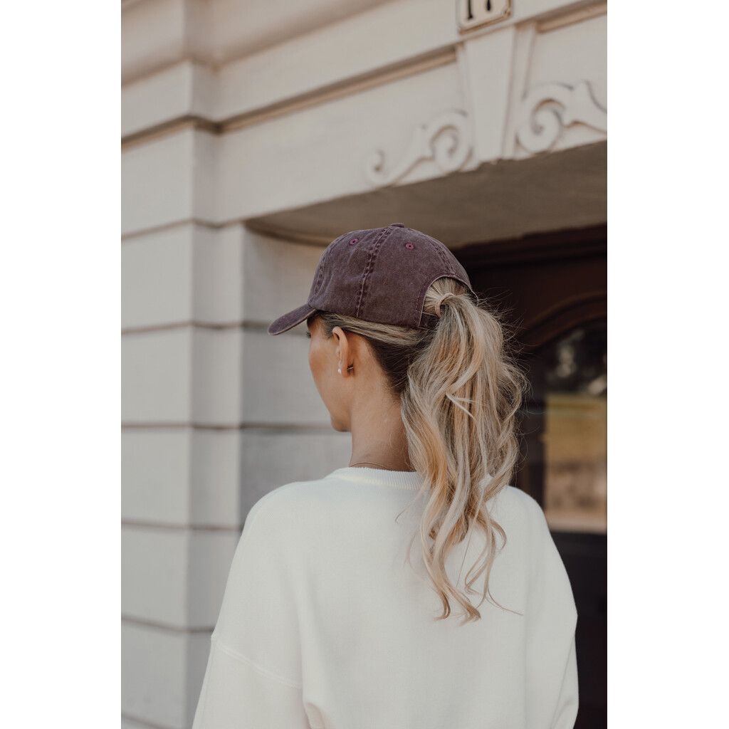 BEAU AWARE™ Washed 6-Panel Kappe aus 270gr/m² Baumwolltwill - maroon-587