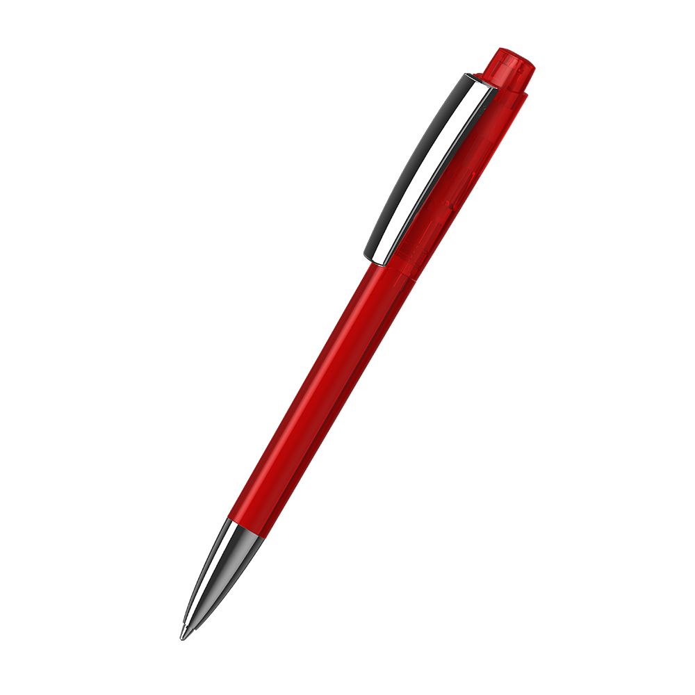 Druckkugelschreiber Zeno transparent MMn - rot transparent-311