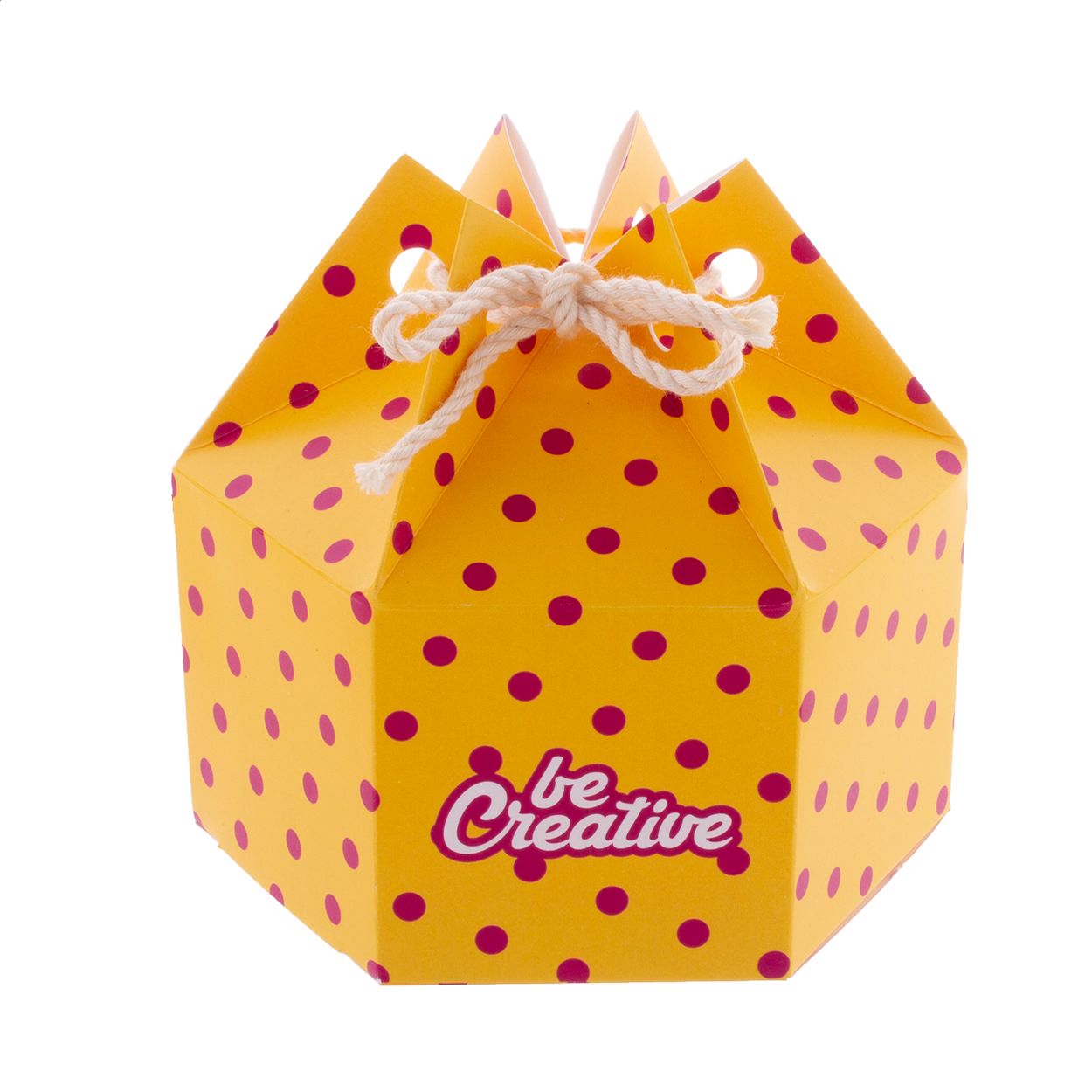 CreaBox HexaCord M Sechseckige Geschenkbox - weiß-844