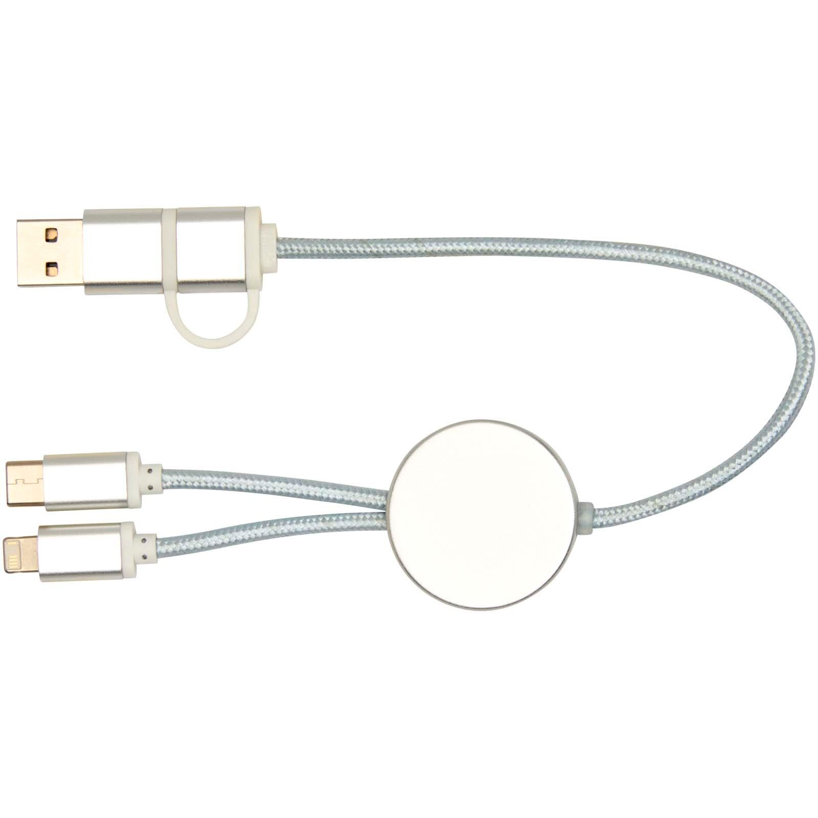 Alasia 30 cm 5-in-1 Kabel aus recyceltem Kunststoff für Datenübertragung und 27W Schnellladung - silber-554