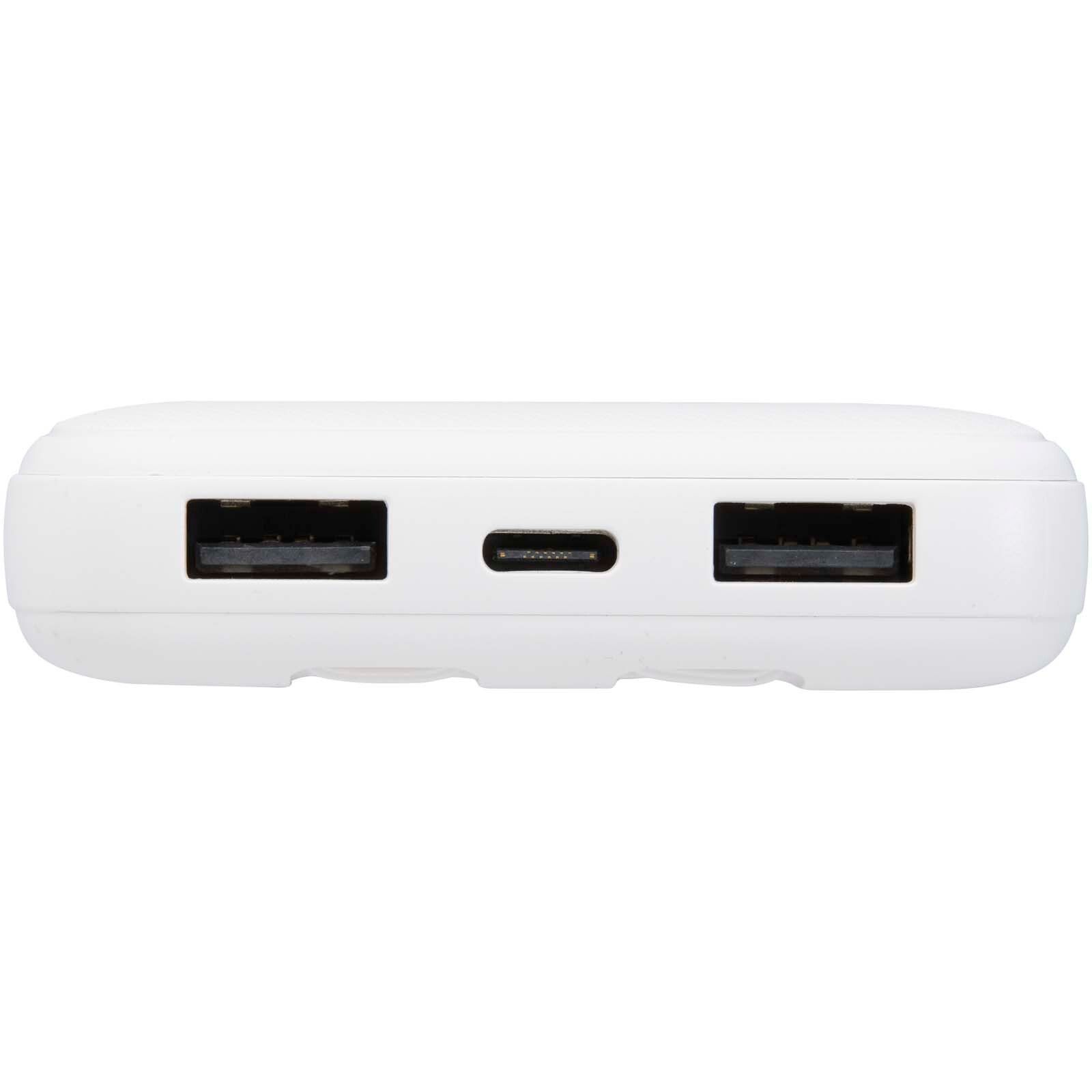 Adhil 10 W 10.000 mAh Powerbank aus recyceltem Kunststoff mit 2 integrierten Kabeln - weiss-553